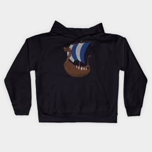 Viking Ship blue Kids Hoodie